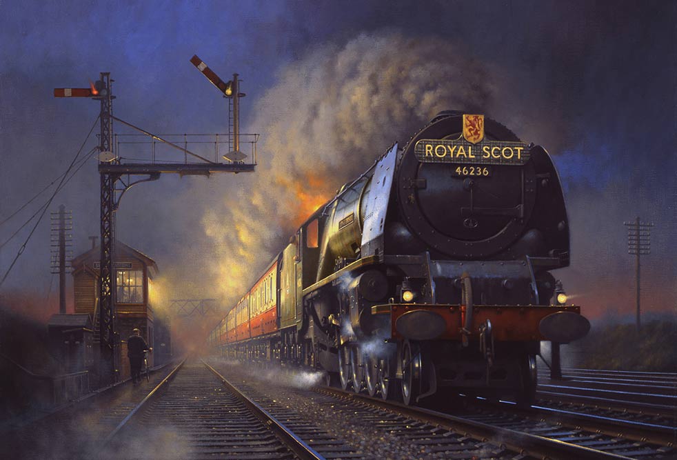 Painting of an express for Euston